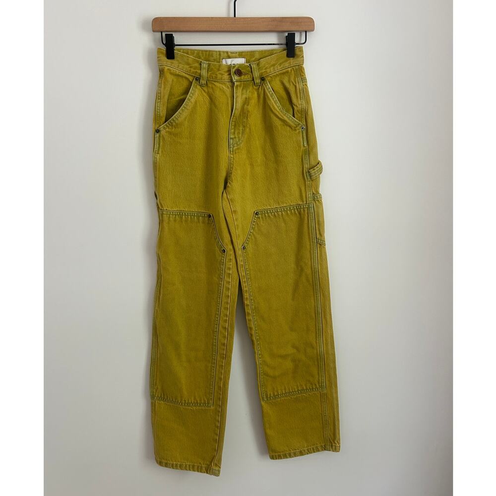 Urban Outfitters BDG High‑Rise Carpenter Yellow Denim Jeans Size 24 Relaxed Fit - Picture 2 of 8